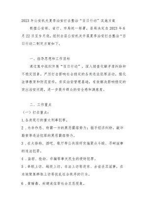 2023年公安机关夏季治安打击整治“百日行动”实施方案.docx