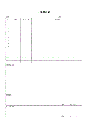 工程检查表（标准模版）.docx