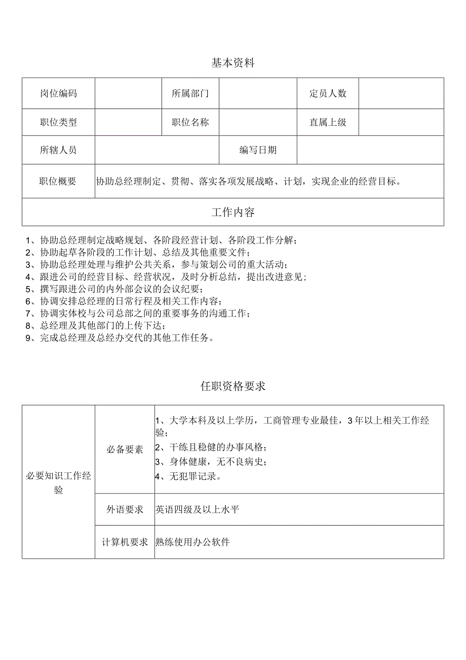 总经理助理岗位说明书.docx_第2页