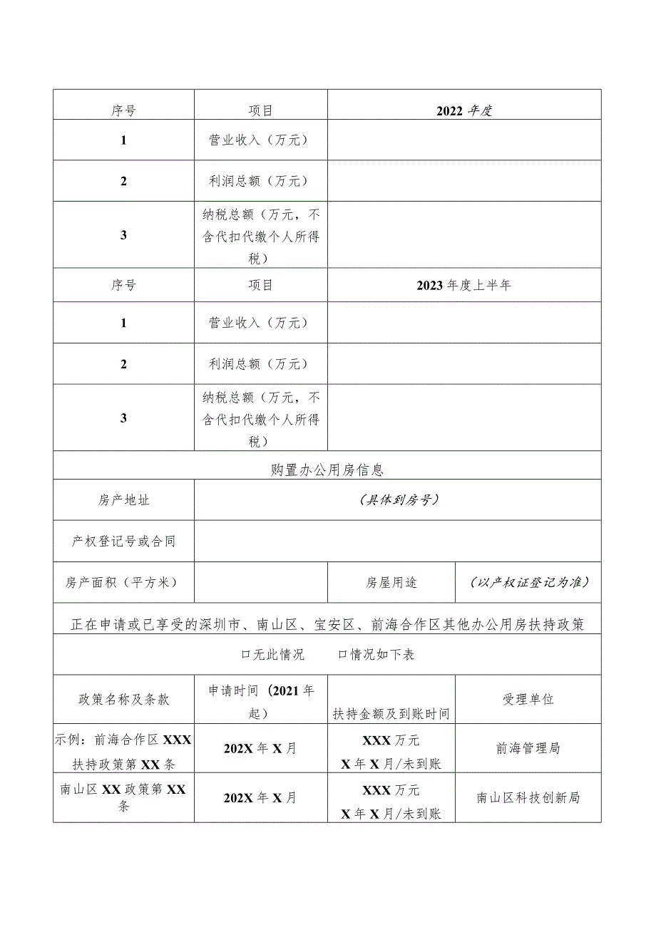 前海合作区促进产业集聚办公用房购置扶持申请表.docx_第3页