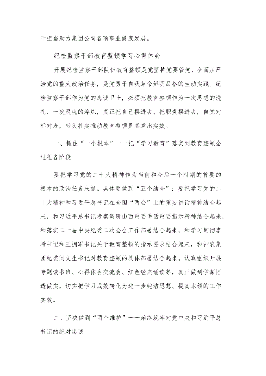 纪检监察干部教育整顿学习心得体会五篇范文.docx_第3页