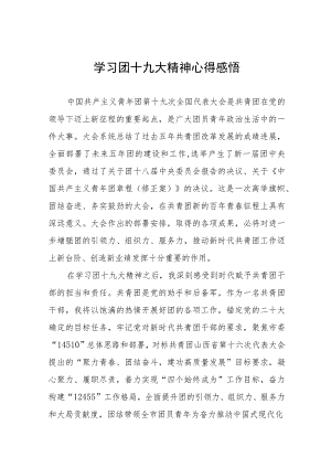 学习团十九大精神心得体会模板四篇.docx