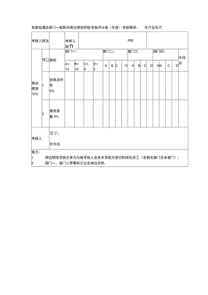 某星级酒店部门一般职员周边绩效同级考核评分表（年度）.docx