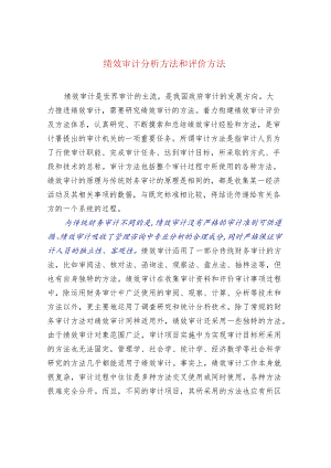 绩效审计分析方法和评价方法.docx