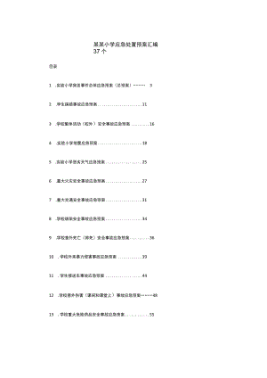 某某小学应急处置预案汇编37个.docx