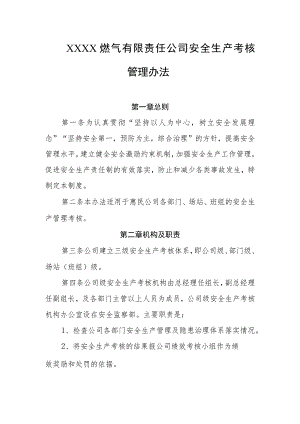 燃气有限责任公司安全生产考核管理办法.docx