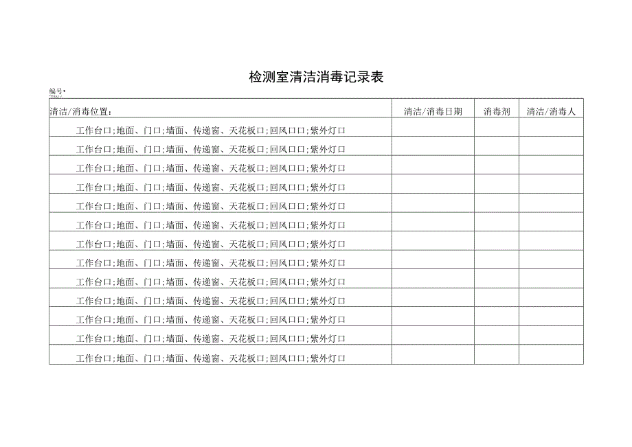 检测室清洁消毒记录表.docx_第1页