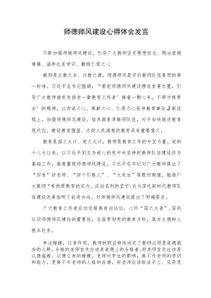 师德师风建设心得体会发言2篇.docx