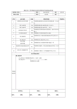 酒店员工管理康乐部经理绩效考核指标量表.docx