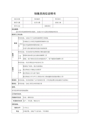 销售员岗位说明书.docx