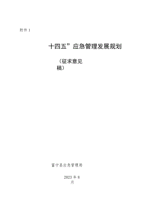 富宁县“十四五”应急管理发展规划.docx