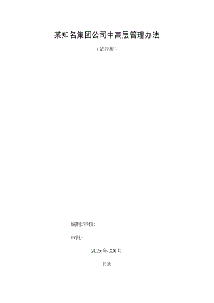 某知名集团公司中高层管理办法.docx