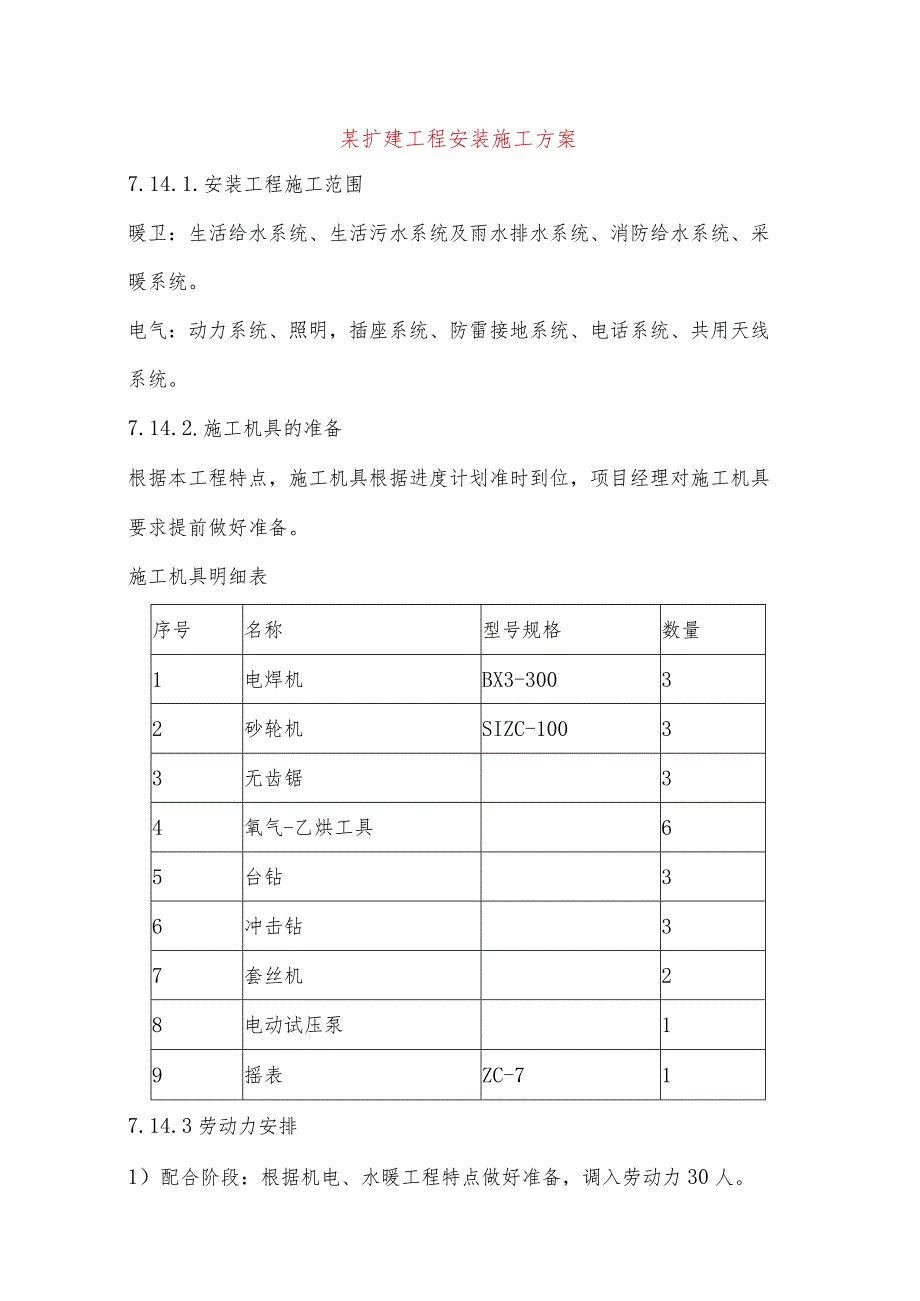 某扩建工程安装施工方案.docx_第1页