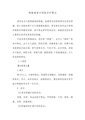 肺癌患者中西医诊疗要点.docx