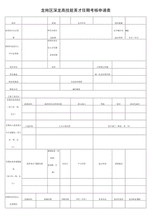 龙岗区深龙高技能英才任期考核申请表.docx