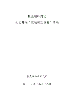 普光采气厂2010年五项劳动竞赛汇报材料.docx