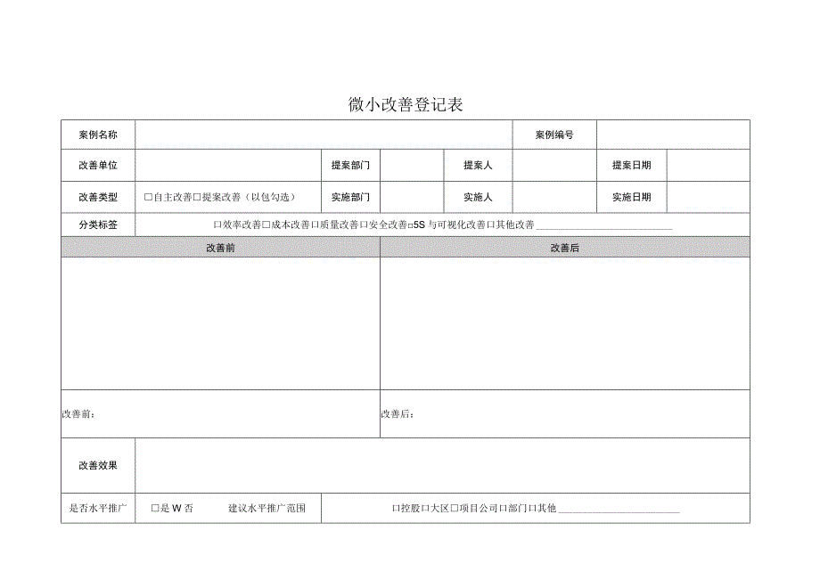 微小改善登记表.docx_第1页