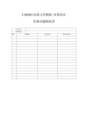 CMMI 3标准文档模板-质量保证-质量问题跟踪表.docx