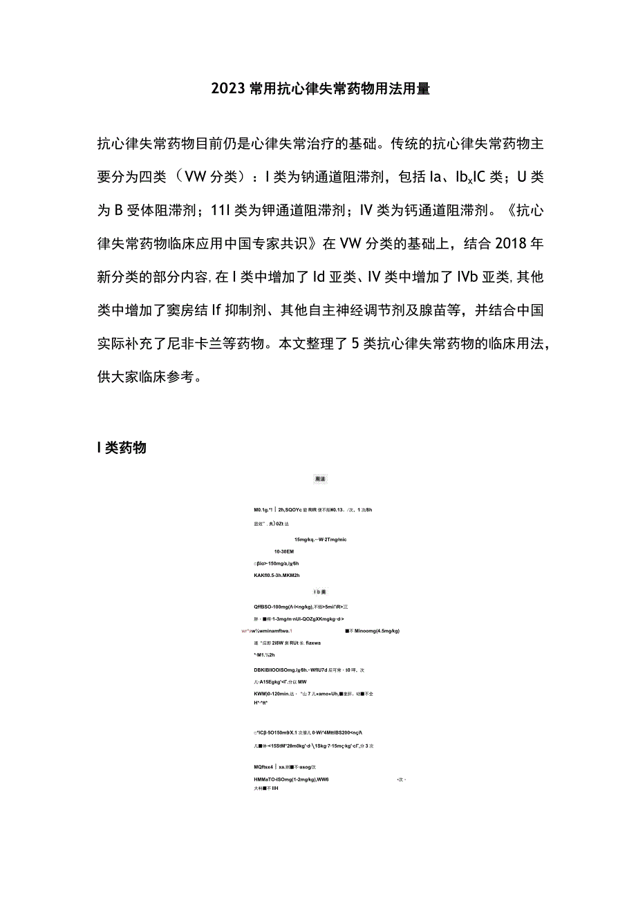 2023常用抗心律失常药物用法用量.docx_第1页