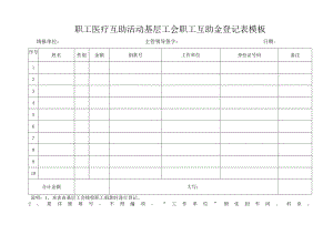 职工医疗互助活动基层工会职工互助金登记表模板.docx