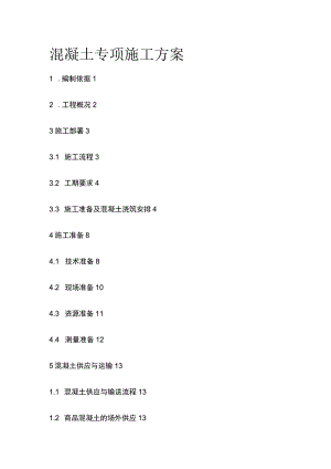 混凝土专项施工方案.docx