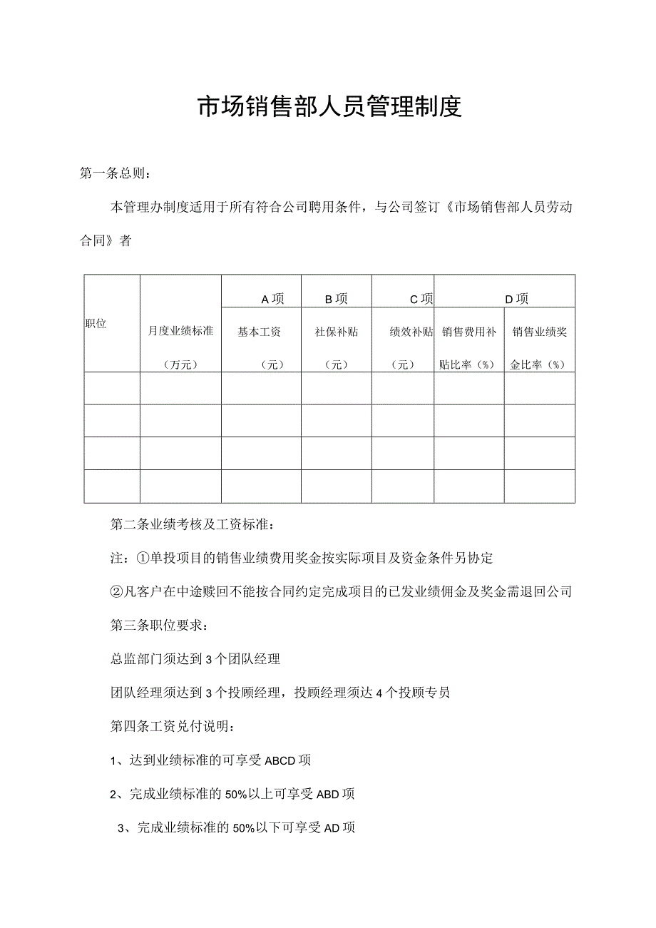 市场销售部人员管理制度.docx_第1页