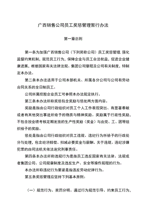 广西销售公司员工奖惩管理暂行办法.docx