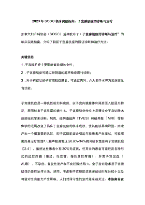 2023年SOGC临床实践指南：子宫腺肌症的诊断与治疗.docx