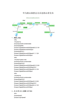 华为路由器静态及直连路由重发布.docx