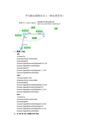 华为路由器路由引入（路由重发布）ospf-rip.docx