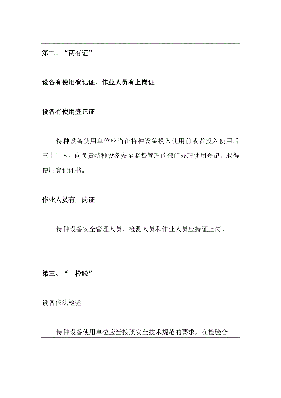 2023年特种设备安全监督检查三落实、两有证、一检验、一预案的要求.docx_第2页