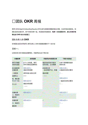 目标管理-团队 OKR 周报.docx