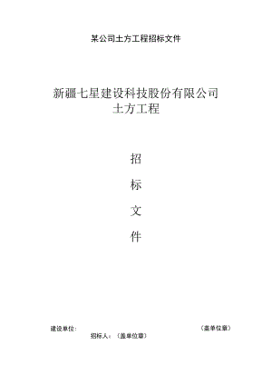 某公司土方工程招标文件.docx