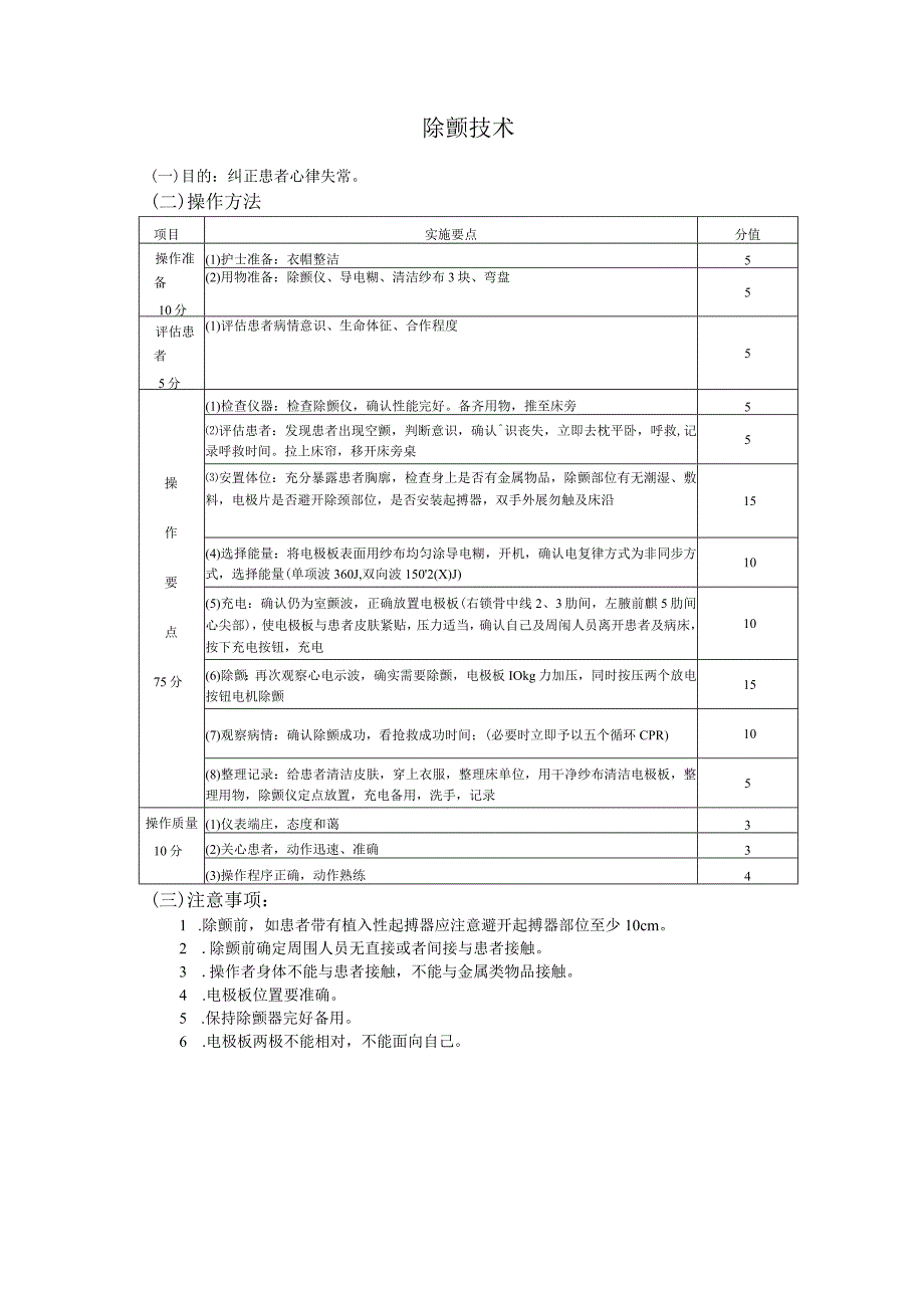 除颤技术护理操作规范考核评分标准.docx_第2页