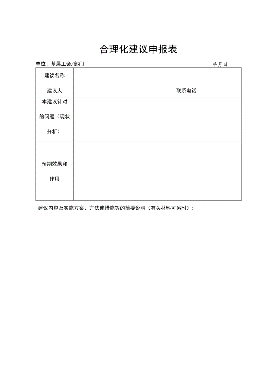 公司合理化建议申报表.docx_第1页