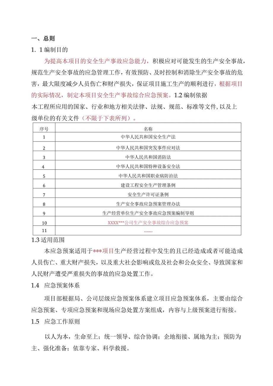 项目综合应急预案最新(示范文本).docx_第3页