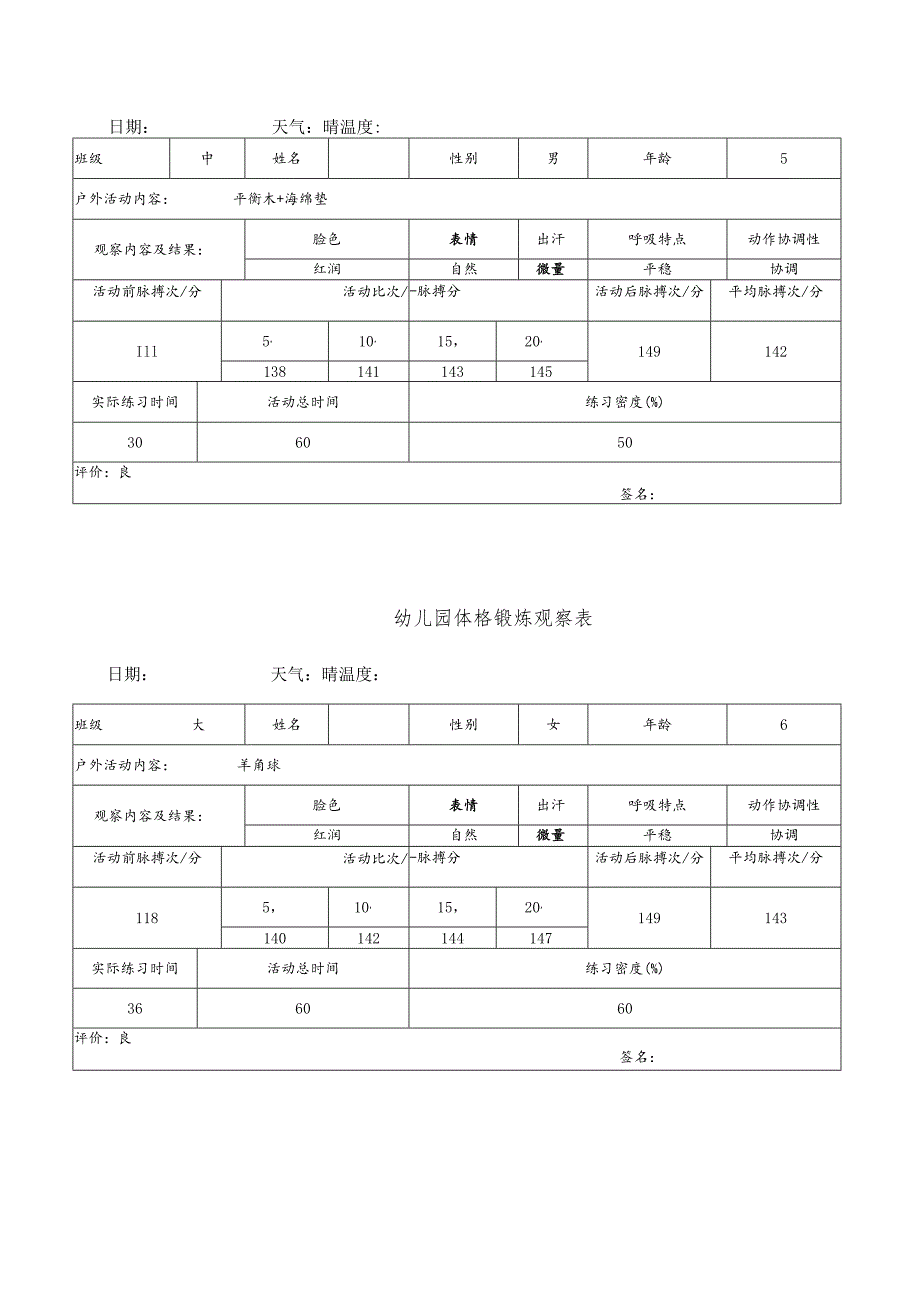 幼儿园体格锻炼观察表500个（有数据）.docx_第3页