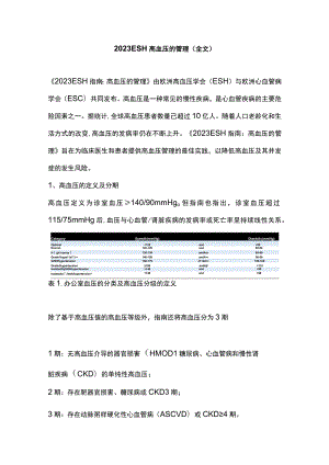 2023 ESH高血压的管理（全文）.docx