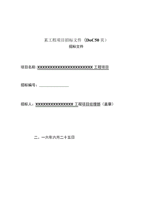 某工程项目招标文件(DOC 50页).docx