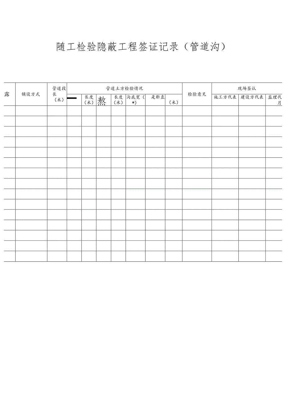 管道随工检验隐蔽工程签证记录.docx_第1页