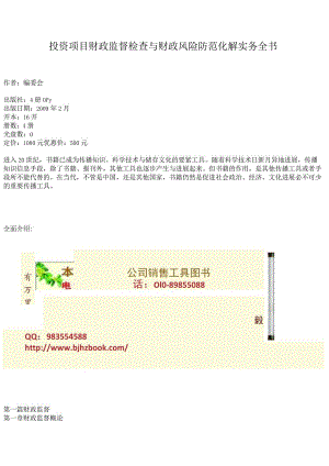 投资项目财政监督检查与财政风险防范化解实务全书.docx