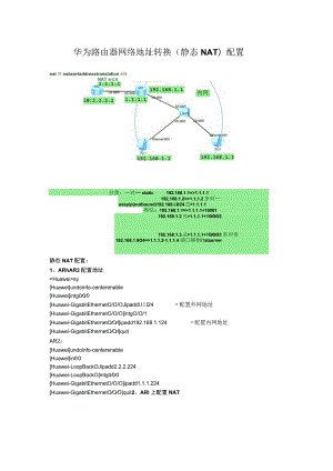 华为路由器网络地址转换（静态NAT）配置.docx