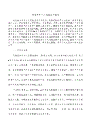 纪委教育个人党性分析报告.docx