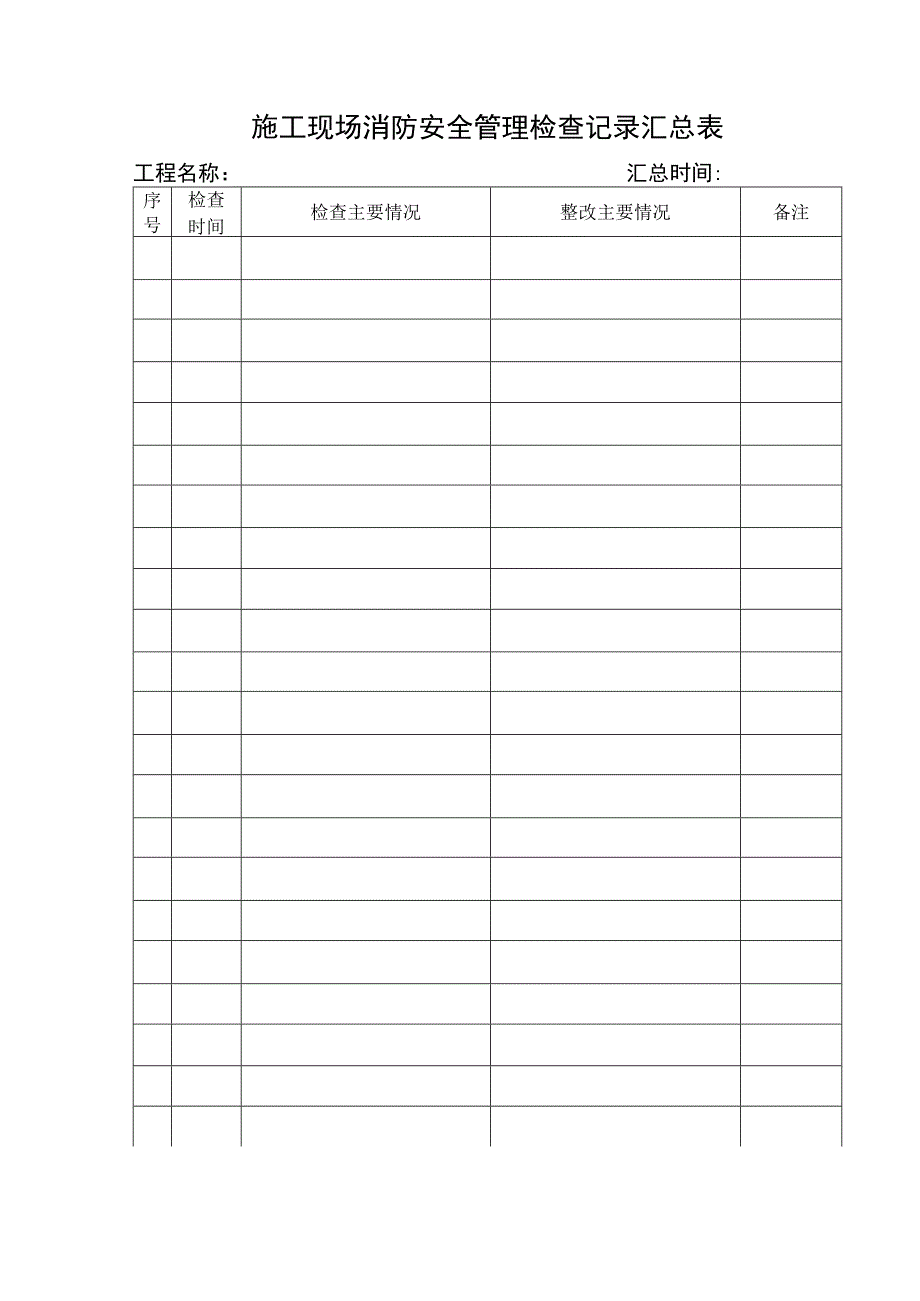 施工现场消防安全管理检查记录表()范文 .docx_第1页