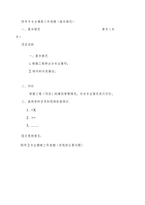 安徽水利建设项目专业稽察工作底稿、稽察报告、复查报告、问题整改判定标准.docx