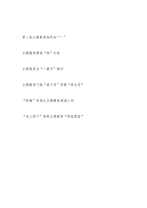 2023年第一批主题教育进入尾声第二批主题教育教育即将启动衔接阶段学习心得体会研讨发言感悟6篇.docx