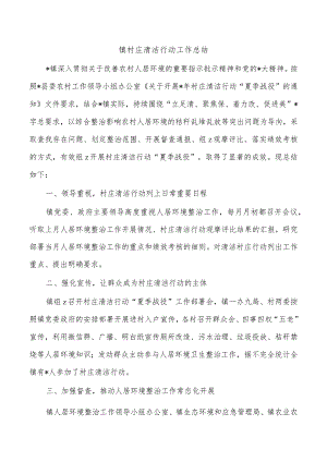 镇村庄清洁行动工作总结.docx