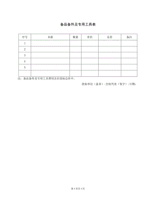 备品备件及专用工具表48(2023年).docx