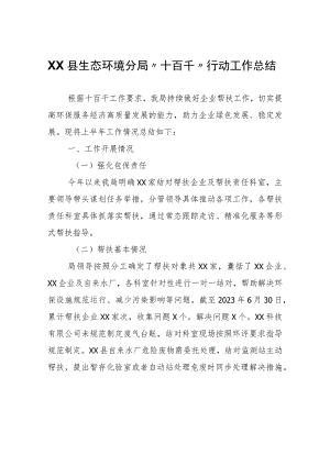 XX县生态环境分局“十百千”行动工作总结.docx