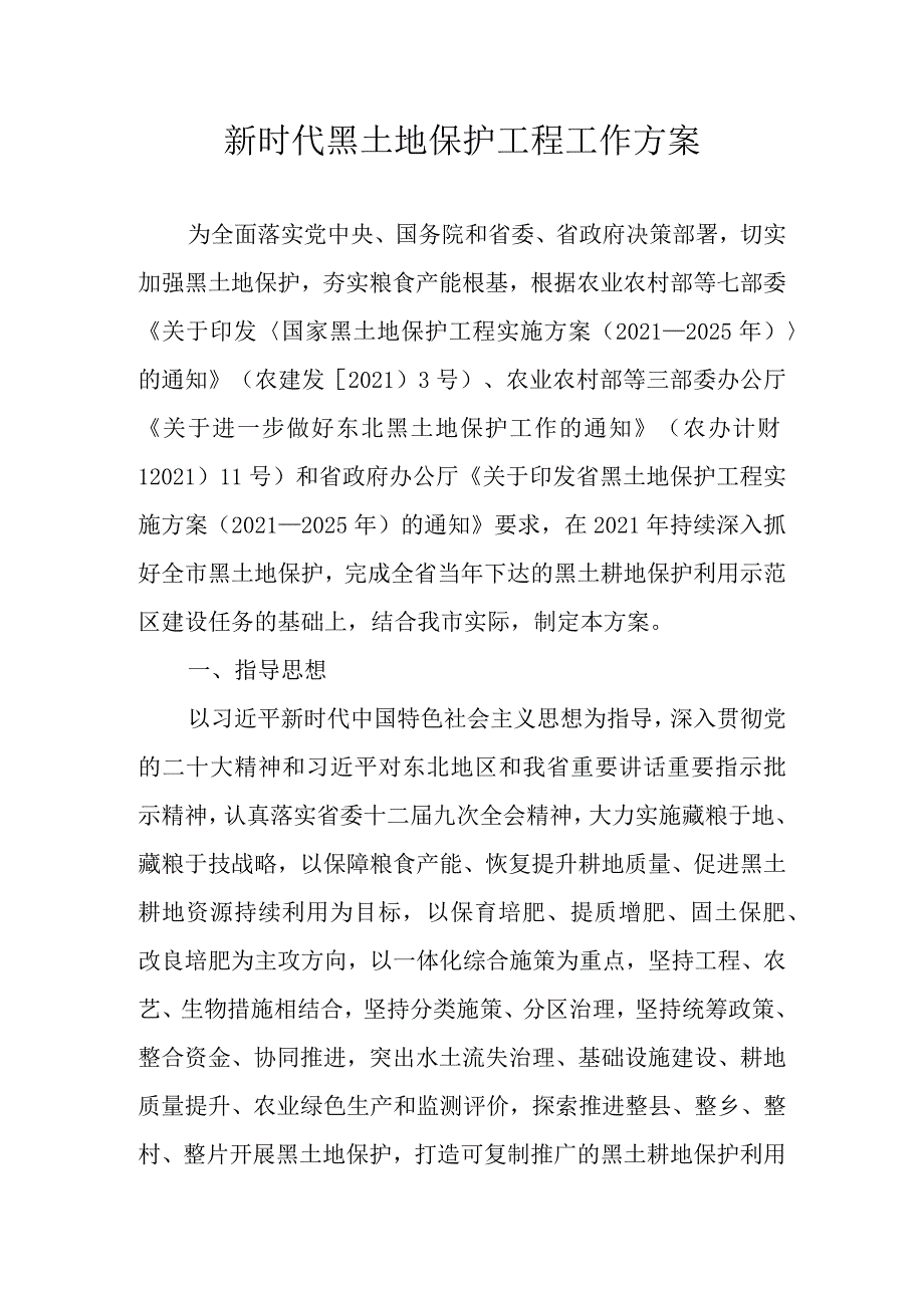 新时代黑土地保护工程工作方案.docx_第1页